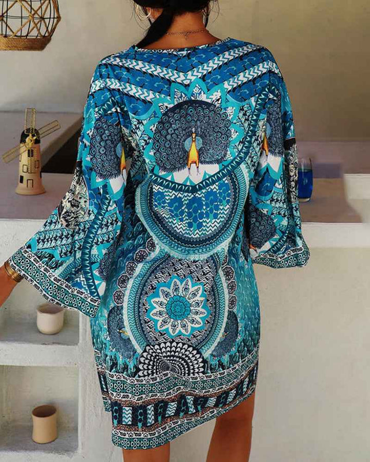 Emelia - Vibrante Bohemian Gedrucktes Kleid
