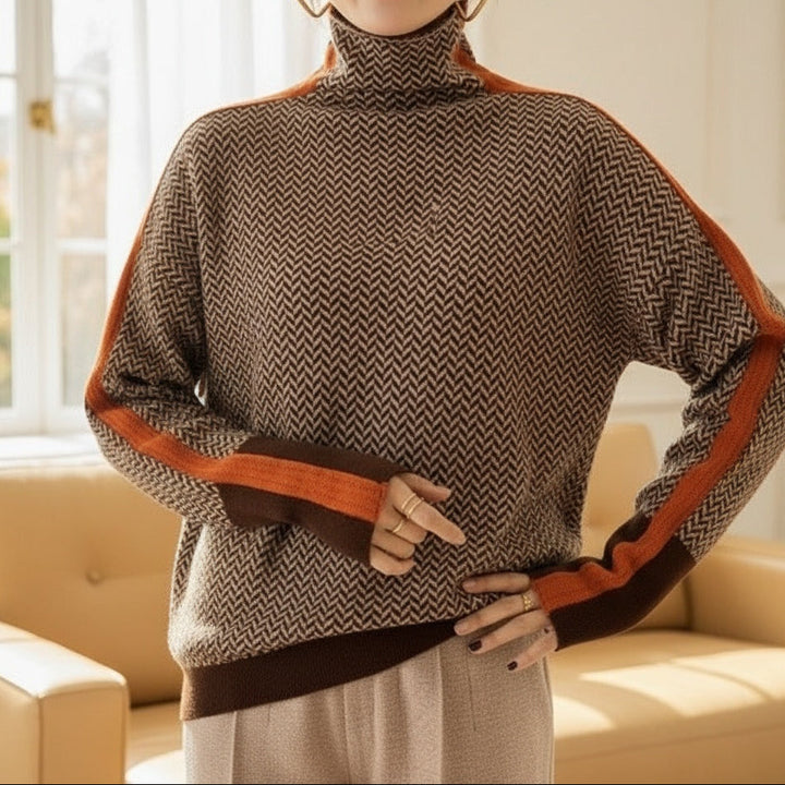 Eleanor | Hoher Herringbone Luxe Kragen