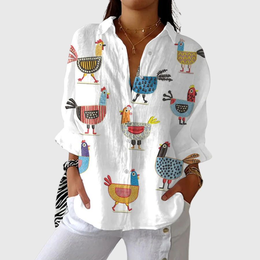 Luftige und farbenfrohe bedruckte Bluse