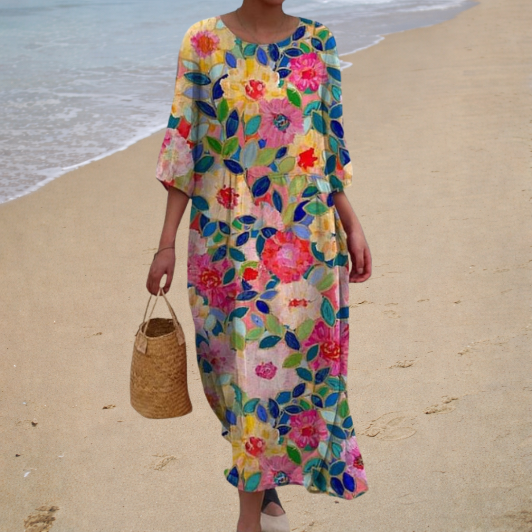 Chic und bequeme lange fliessende Kleid
