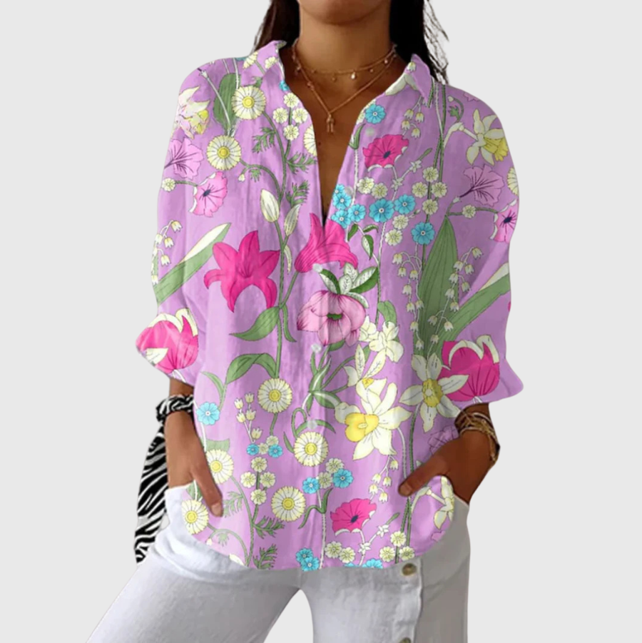 Luftige und farbenfrohe bedruckte Bluse