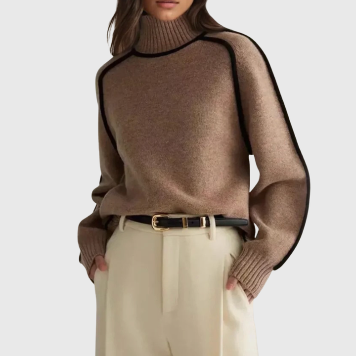 Sandrine | Eleganter Pullover mit hohem Kragen