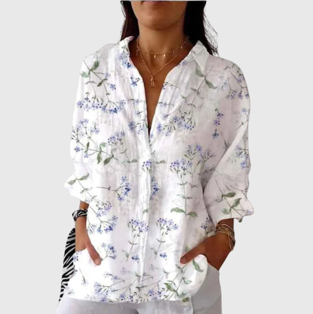 Leichte und farbenfrohe Bluse mit Druck