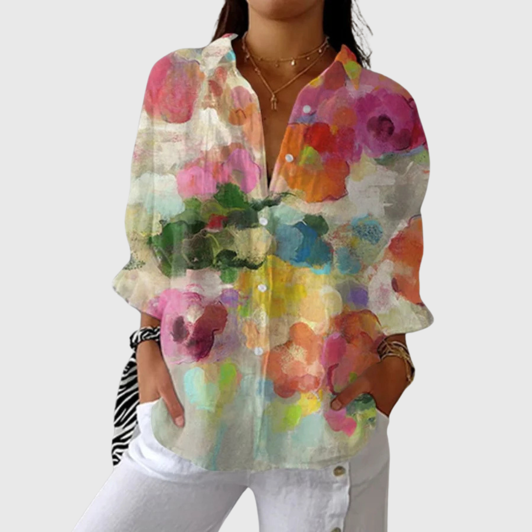 Leichte und farbenfrohe bedruckte Bluse