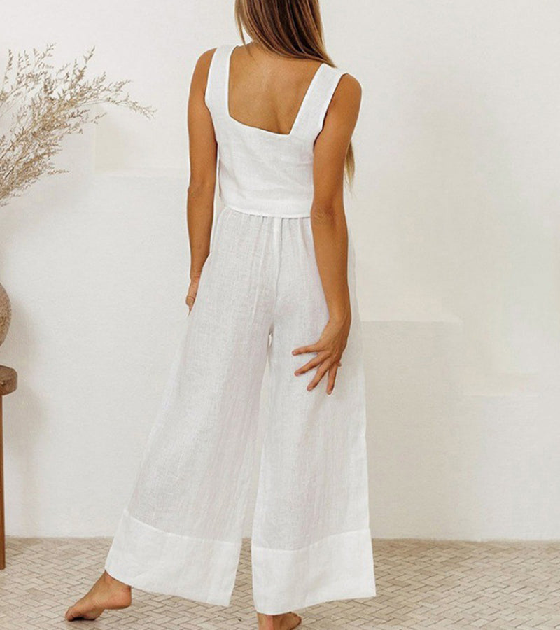Megan - Minimalistisches Top und Ausgestellte Hose