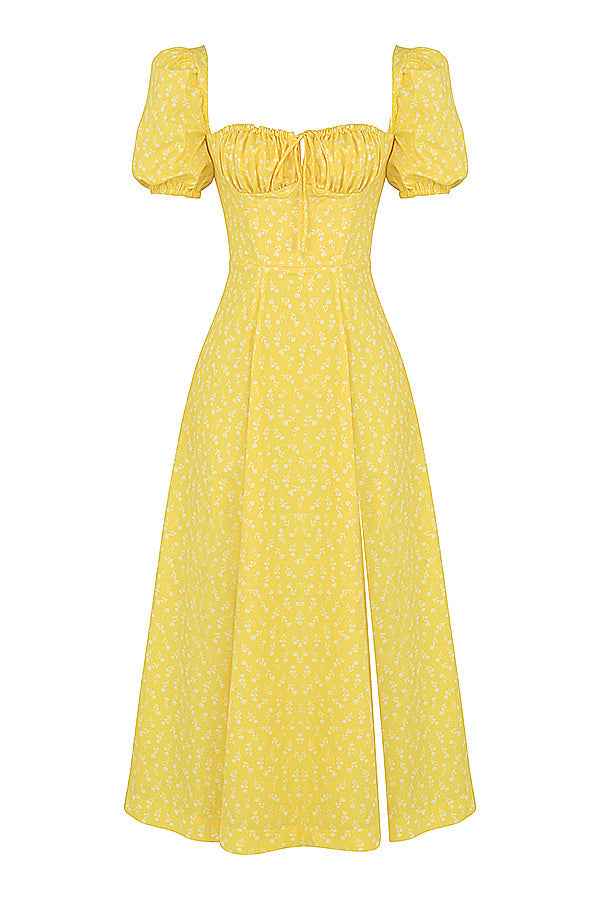 Aviana - Blumenkleid mit Puffärmeln