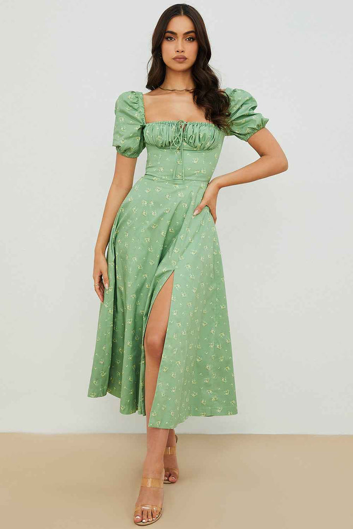 Aviana - Blumenkleid mit Puffärmeln