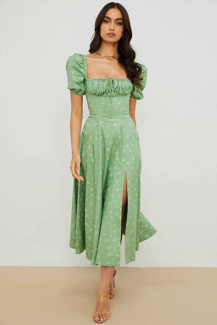 Aviana - Blumenkleid mit Puffärmeln