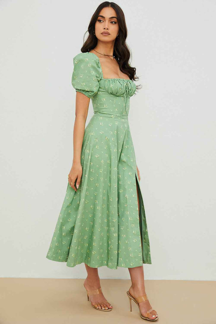 Aviana - Blumenkleid mit Puffärmeln