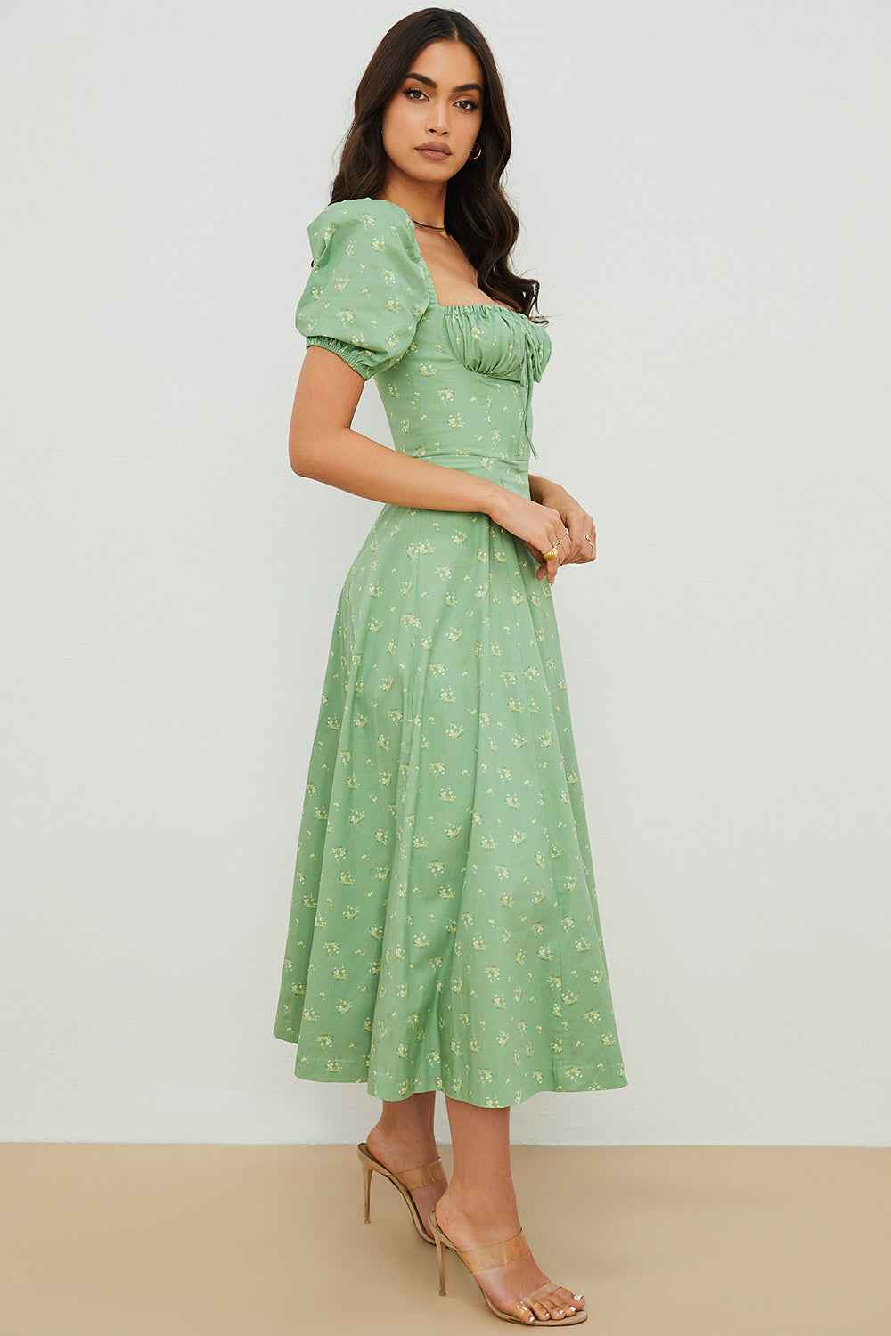 Aviana - Blumenkleid mit Puffärmeln