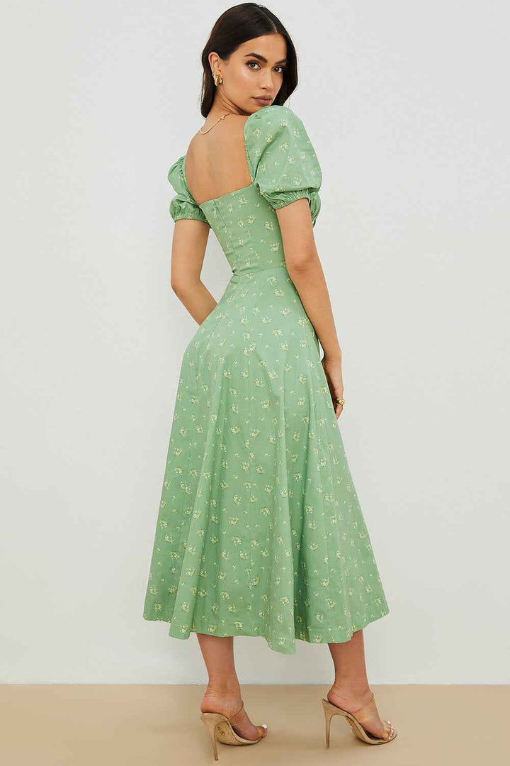 Aviana - Blumenkleid mit Puffärmeln