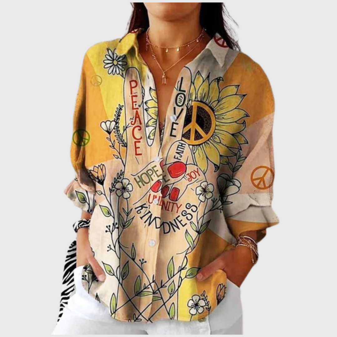 Luftige und farbenfrohe bedruckte Bluse