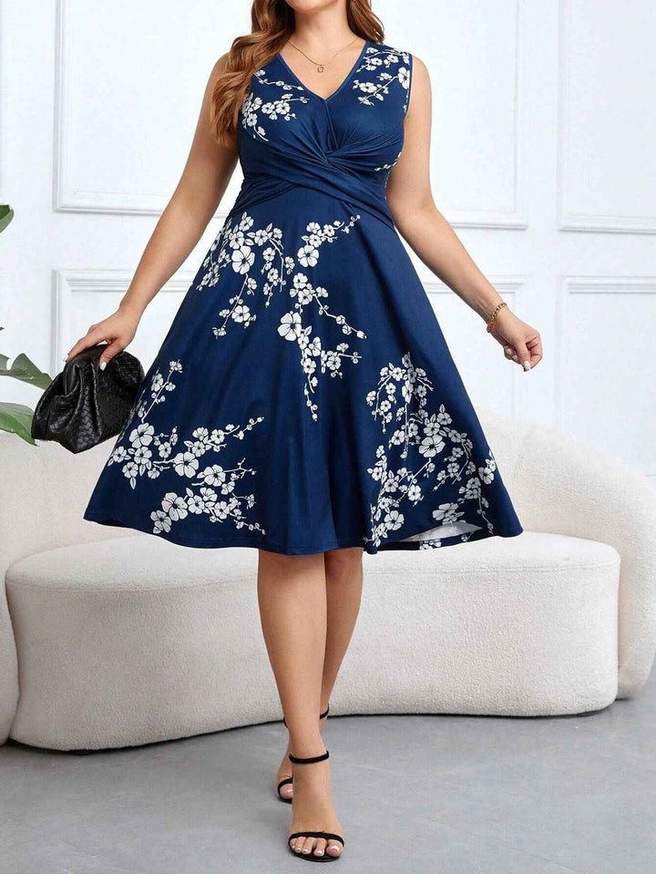 Danica - Blumen Kleid im Wickelstil