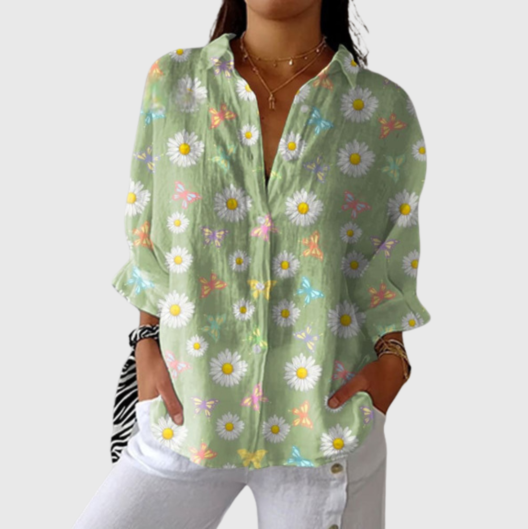 Helle und farbenfrohe bedruckte Bluse