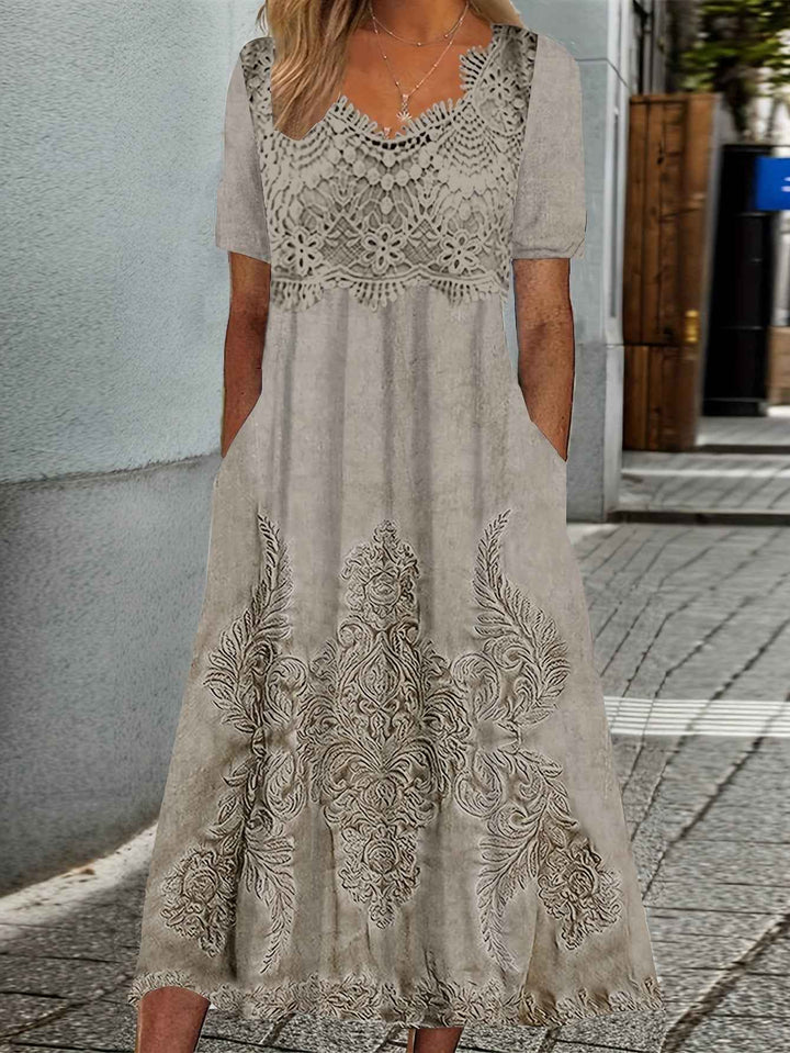 INDIGO | ELEGANTE MIDI BLUMENKLEID
