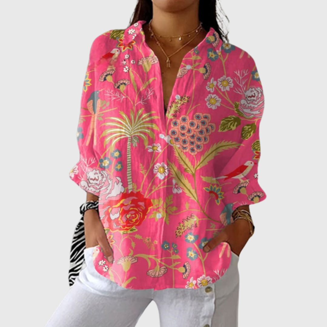 Helle und farbenfrohe Bluse mit Druck