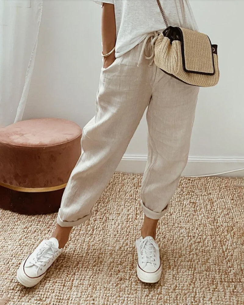 Elegante Bequeme Fliessende Hose