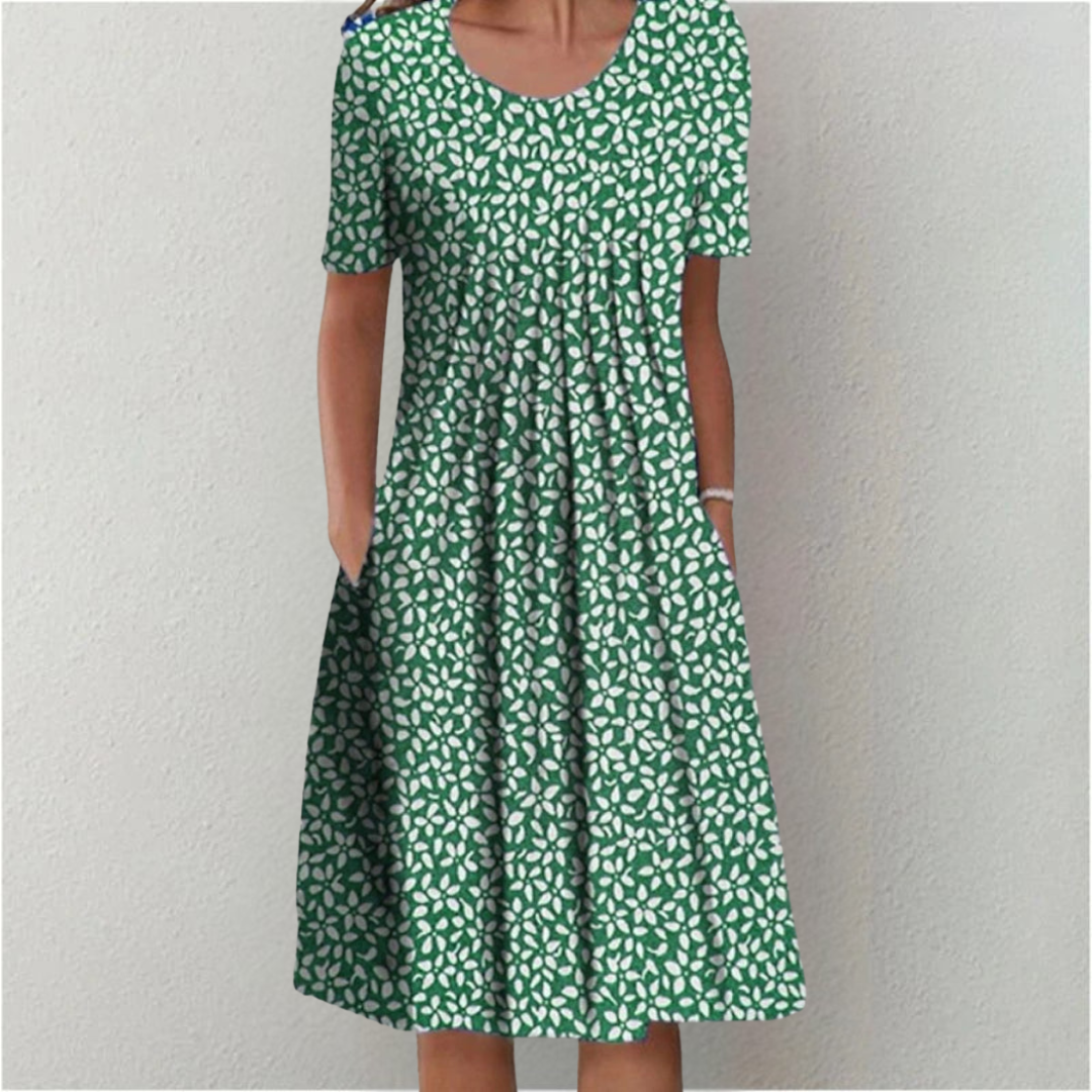 Hailey | Elegante und lässige Blumenkleid mit Taschen