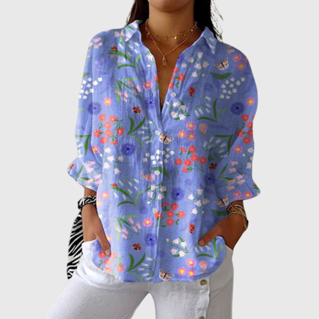 Leichte und farbenfrohe bedruckte Bluse