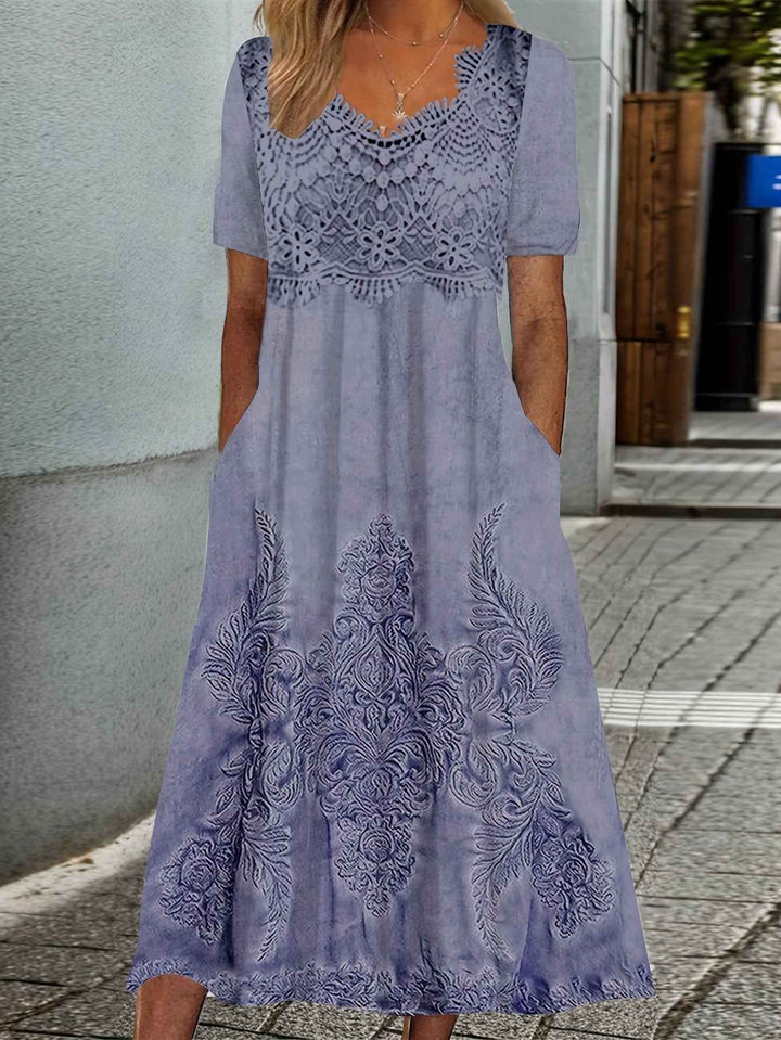 INDIGO | ELEGANTE MIDI BLUMENKLEID