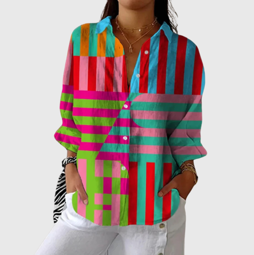 Leichte und farbenfrohe bedruckte Bluse