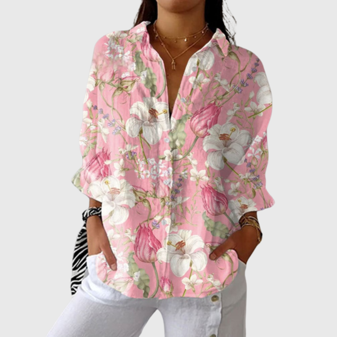 Leichte und farbenfrohe bedruckte Bluse