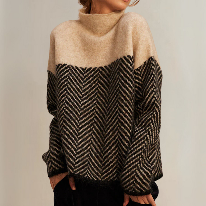 Norah | Baumwollpullover mit hohem Kragen