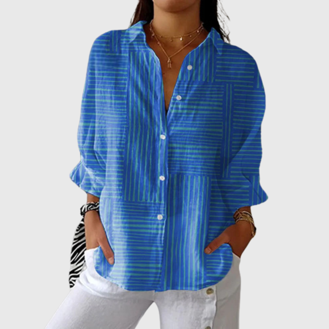 Leichte und farbenfrohe bedruckte Bluse