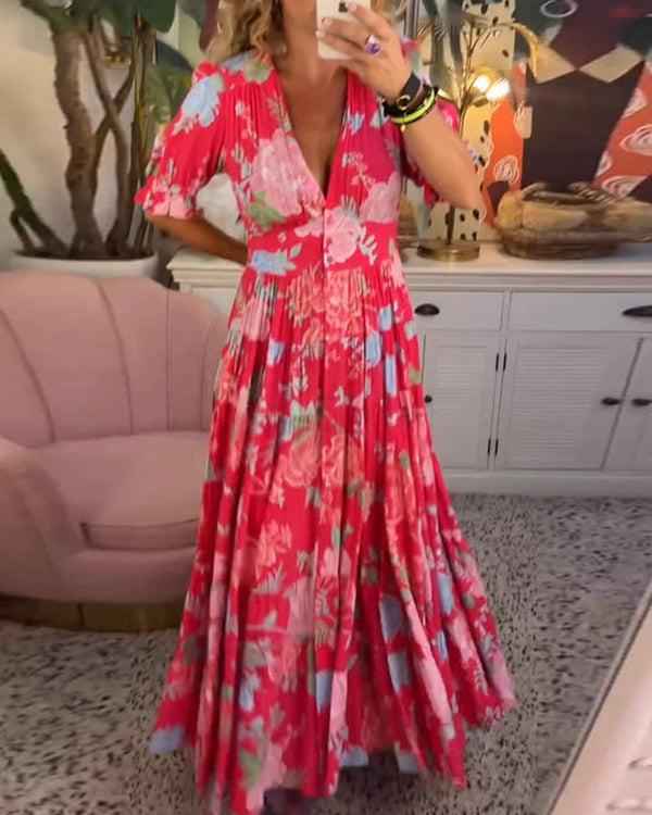 Floriana - Vibrierende Blumenkleid