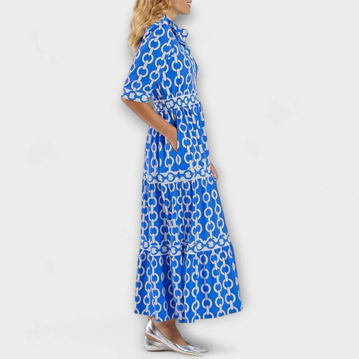 JULIANA | MIDI KLEID MIT KETTENMUSTER