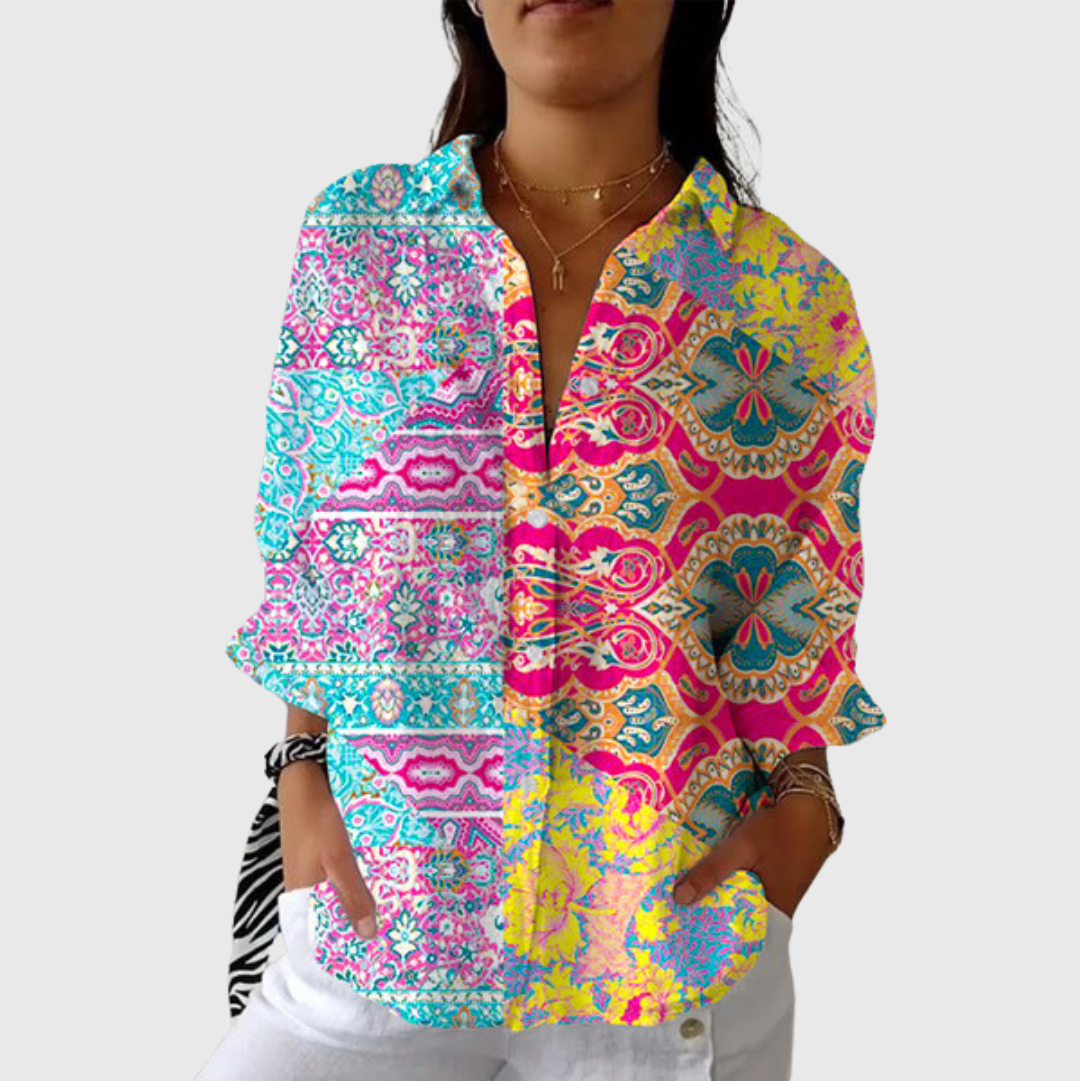 Leichte und farbenfrohe Bluse mit Print