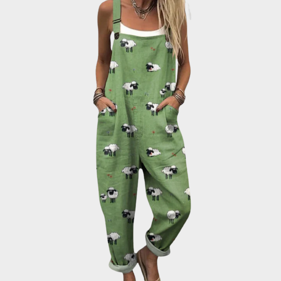 Bequeme bedruckte Latzhose