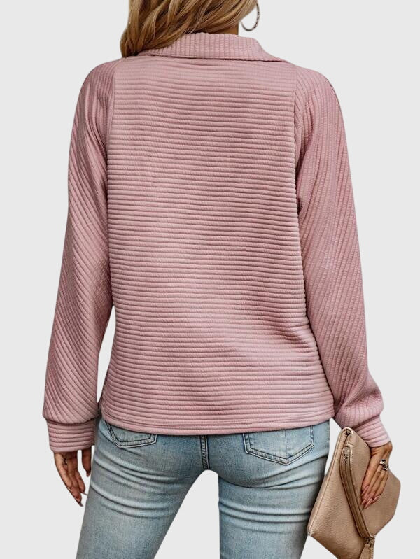 Christine | Eleganter Pullover mit halbem Reissverschluss