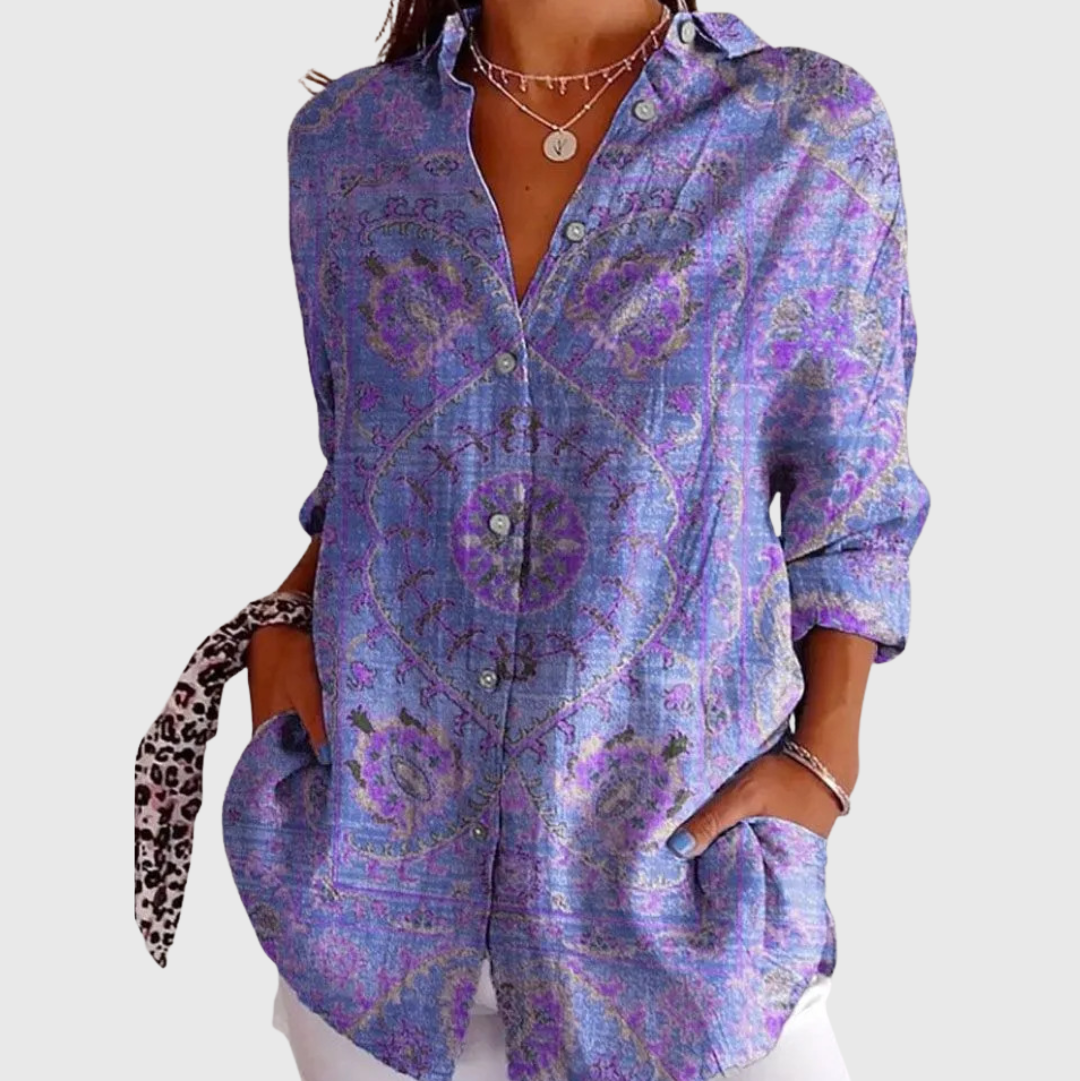 Helle und farbenfrohe bedruckte Bluse