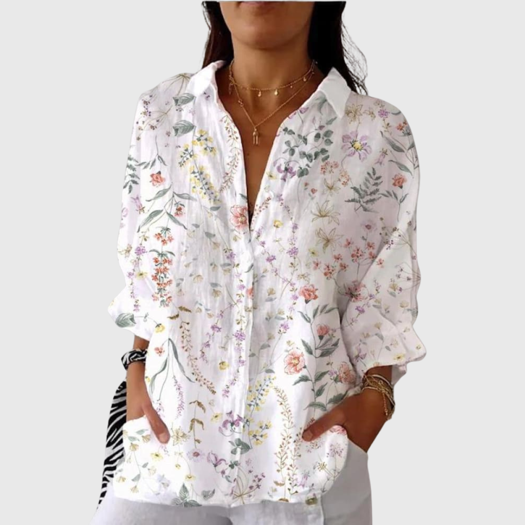 Leichte und farbenfrohe bedruckte Bluse