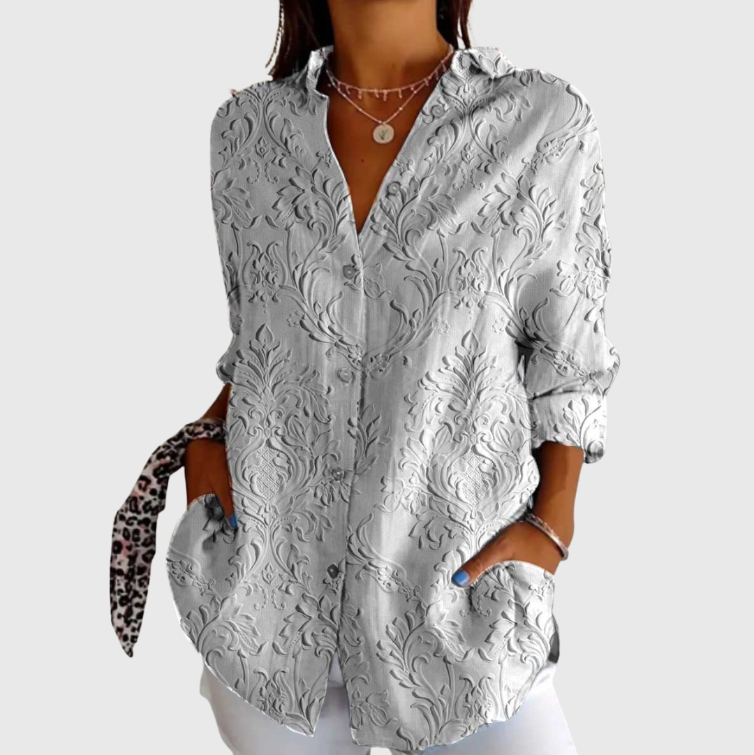 Helle und bunte Bluse mit Print