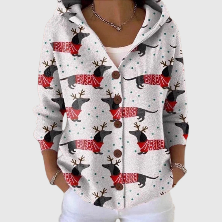 Bequemer Strick Hoodie Cardigan
