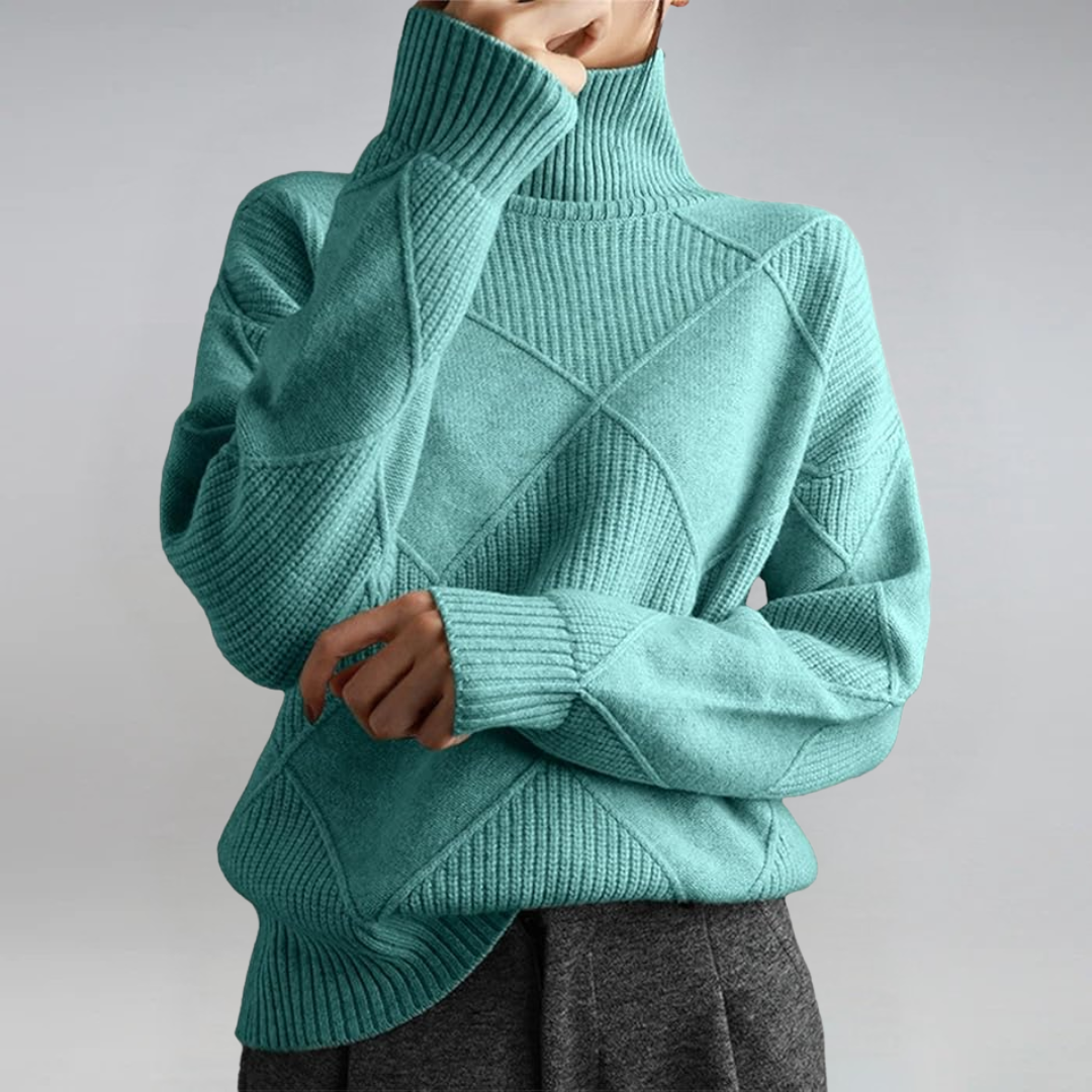 Lauren | Luxurieller Kaschmirpullover mit hohem Kragen