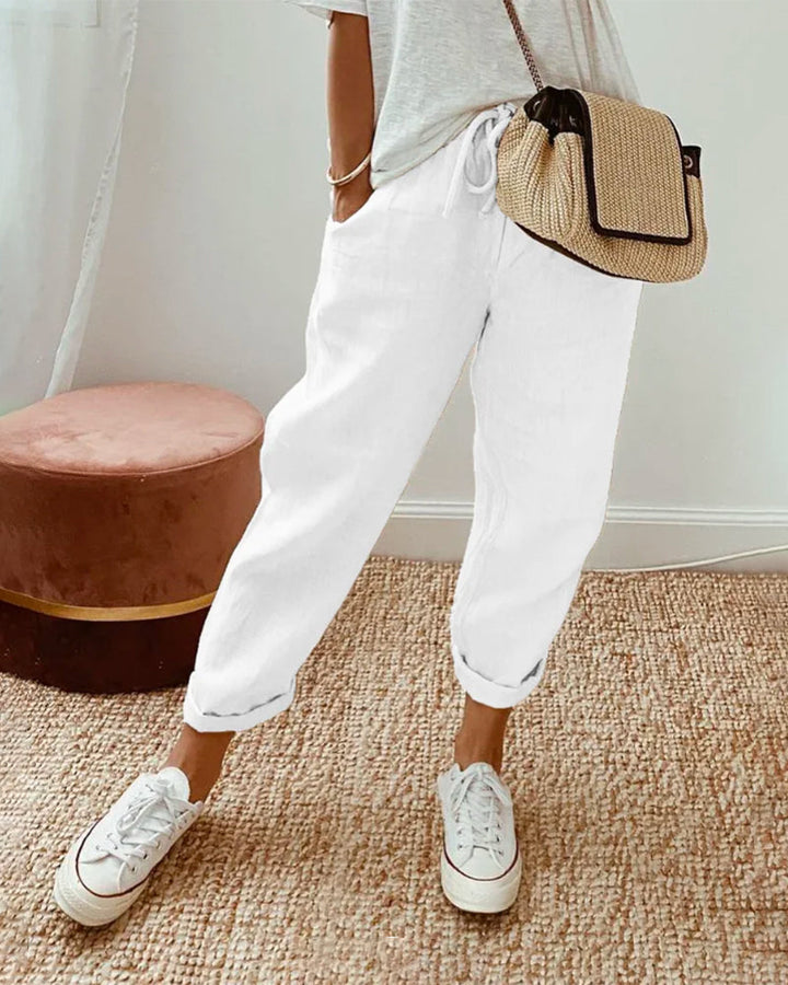 Elegante Bequeme Fliessende Hose