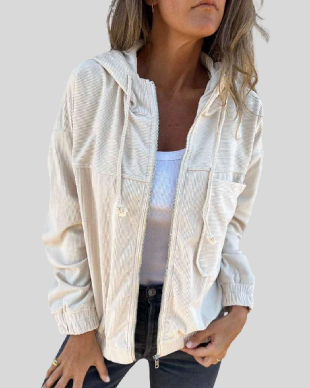 Delphine | Weiches Zip-Up Weste