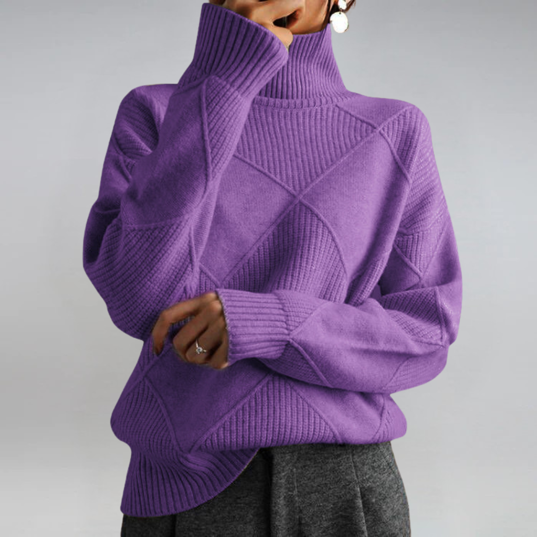 Lauren | Luxurieller Kaschmirpullover mit hohem Kragen