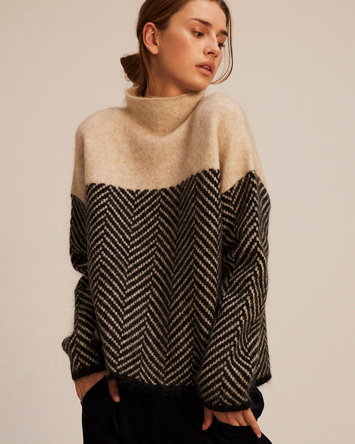 Norah | Baumwollpullover mit hohem Kragen