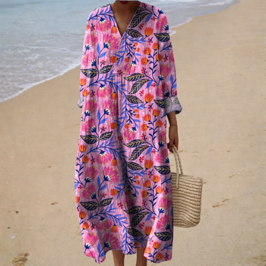 Flatternde Gedessineerte Sommerkleid