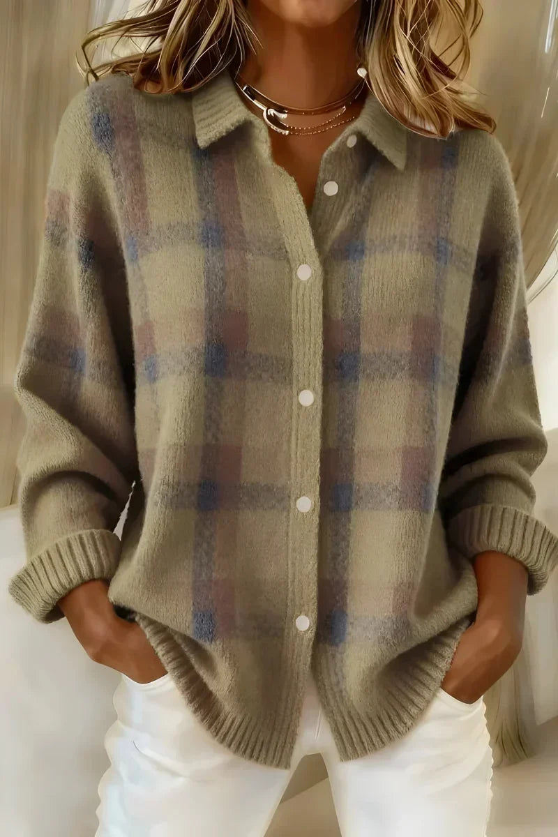Taylor™ | Gemütlicher kariert Strickcardigan
