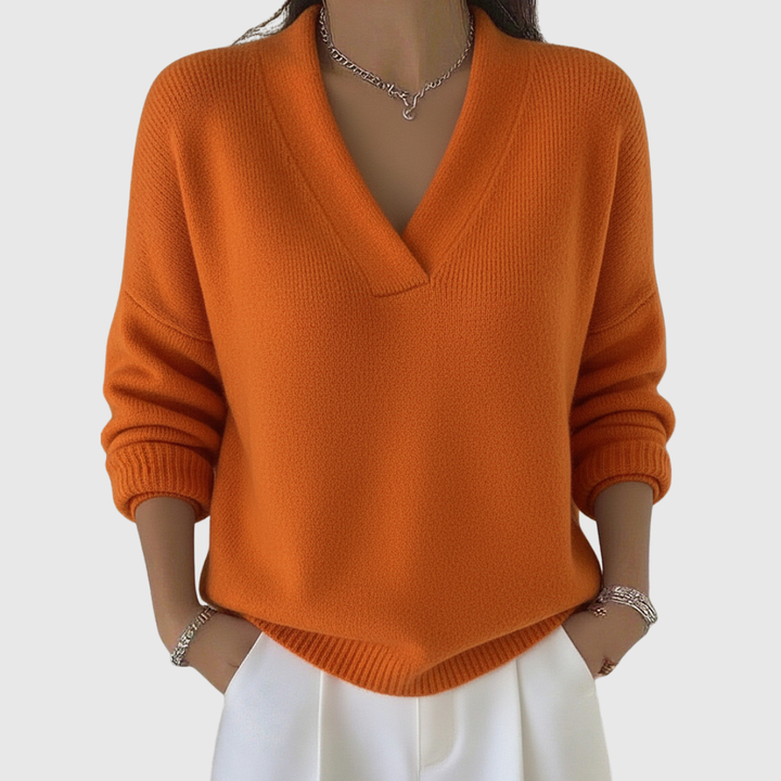 Faye | Weicher V-Ausschnitt Pullover im Relaxed Fit