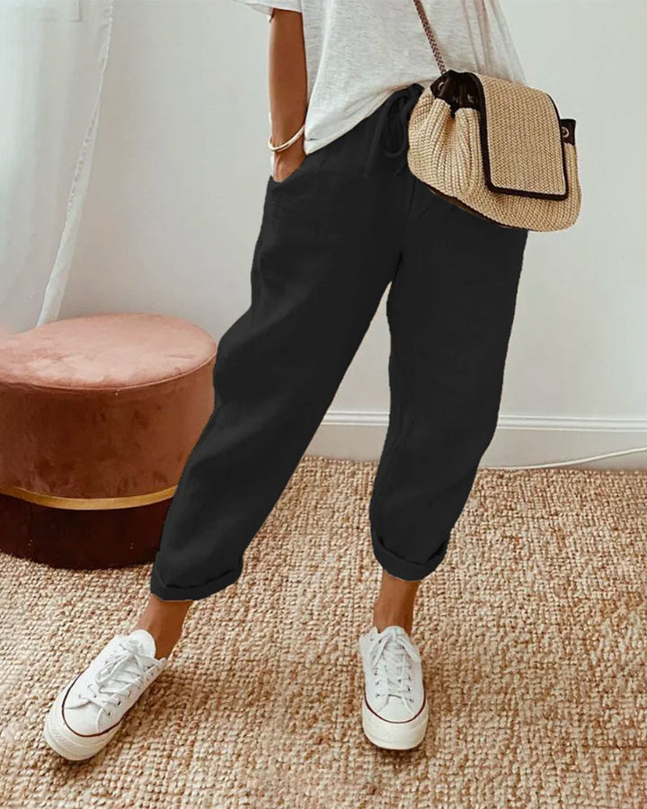 Elegante Bequeme Fliessende Hose
