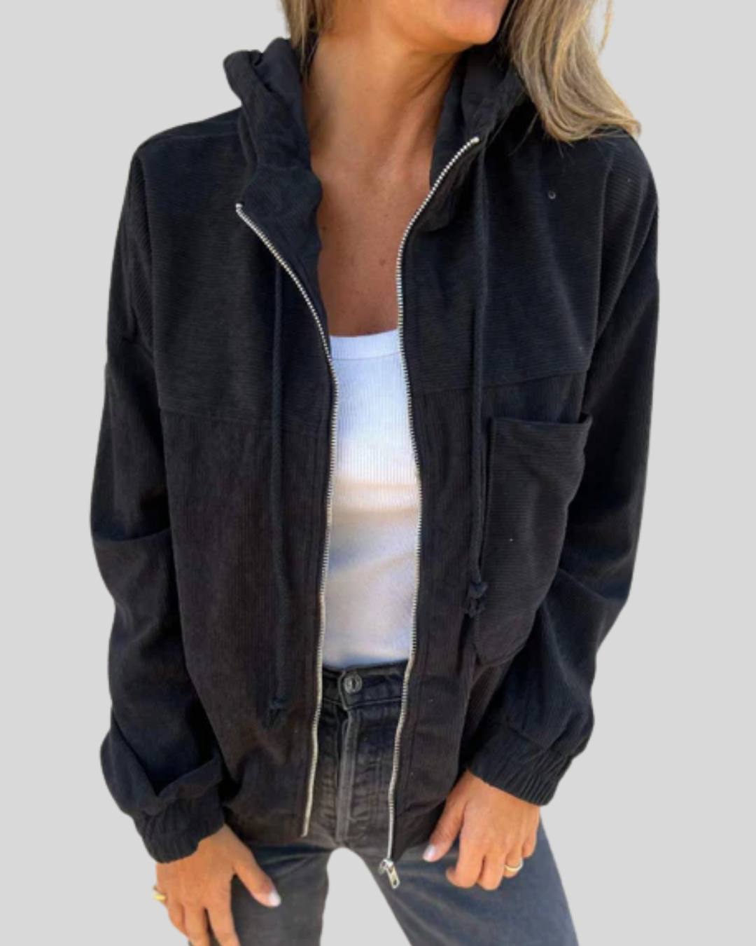 Delphine | Weiches Zip-Up Weste