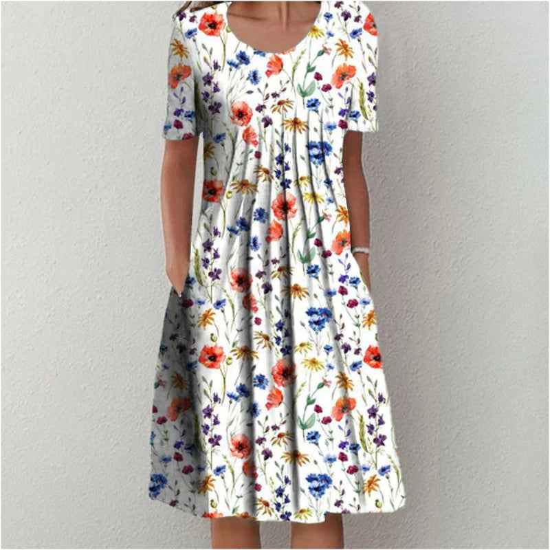 Hailey | Elegante und lässige Blumenkleid mit Taschen