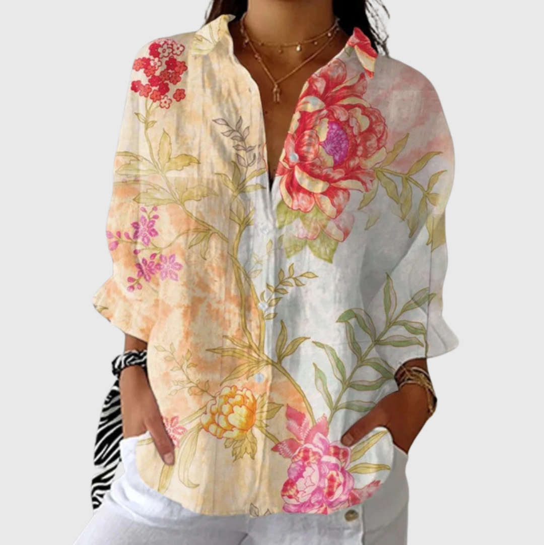 Leichte und farbenfrohe Bluse mit Druck