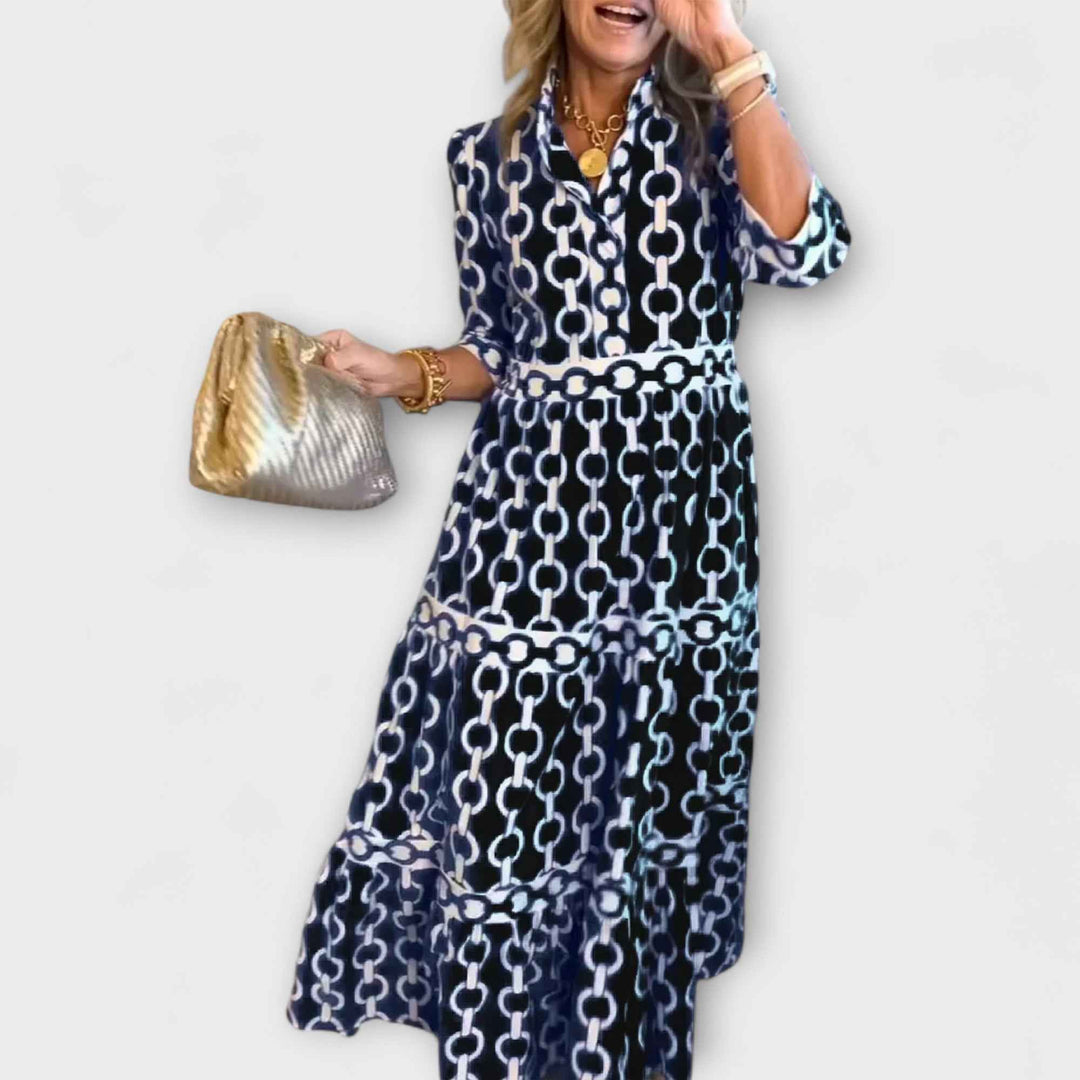 JULIANA | MIDI KLEID MIT KETTENMUSTER